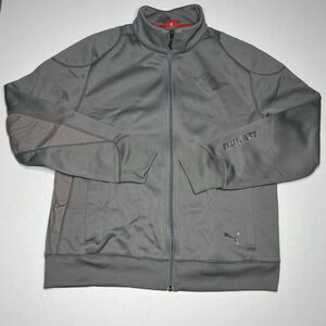 Ducati Puma Jacket Mens Large Gray Full Zip Fleece  Italian Biker Logo Moto